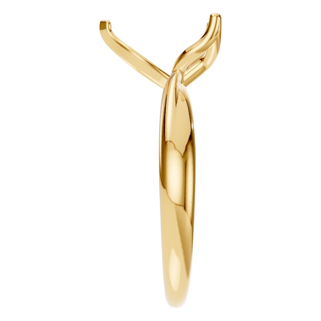 RI-1434 Yellow Gold Ring UNSET - Side View