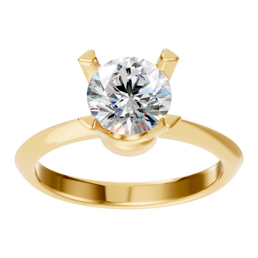RI-1485 Yellow Gold Ring SET - Front View