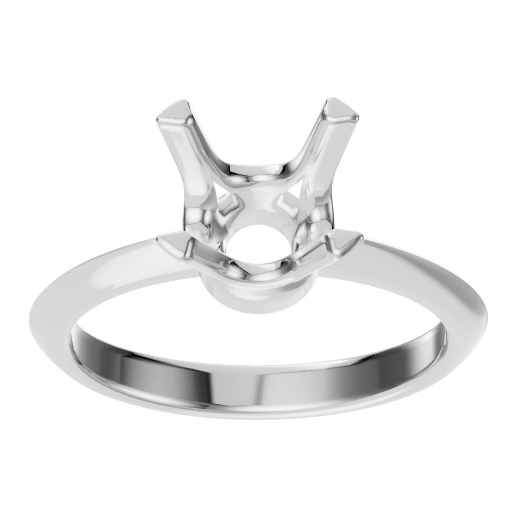 RI-1485 White Gold Ring UNSET - Front View