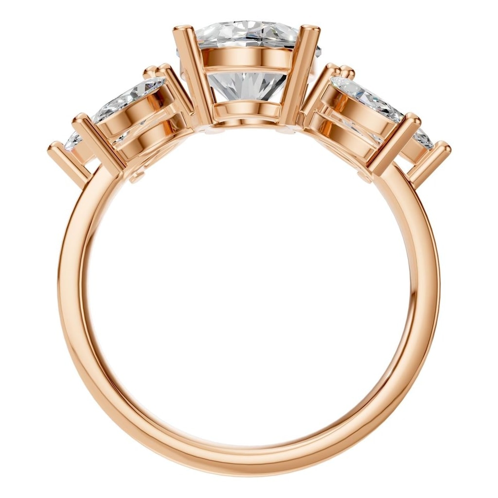 RI-1524 Rose Gold Ring SET - Top View