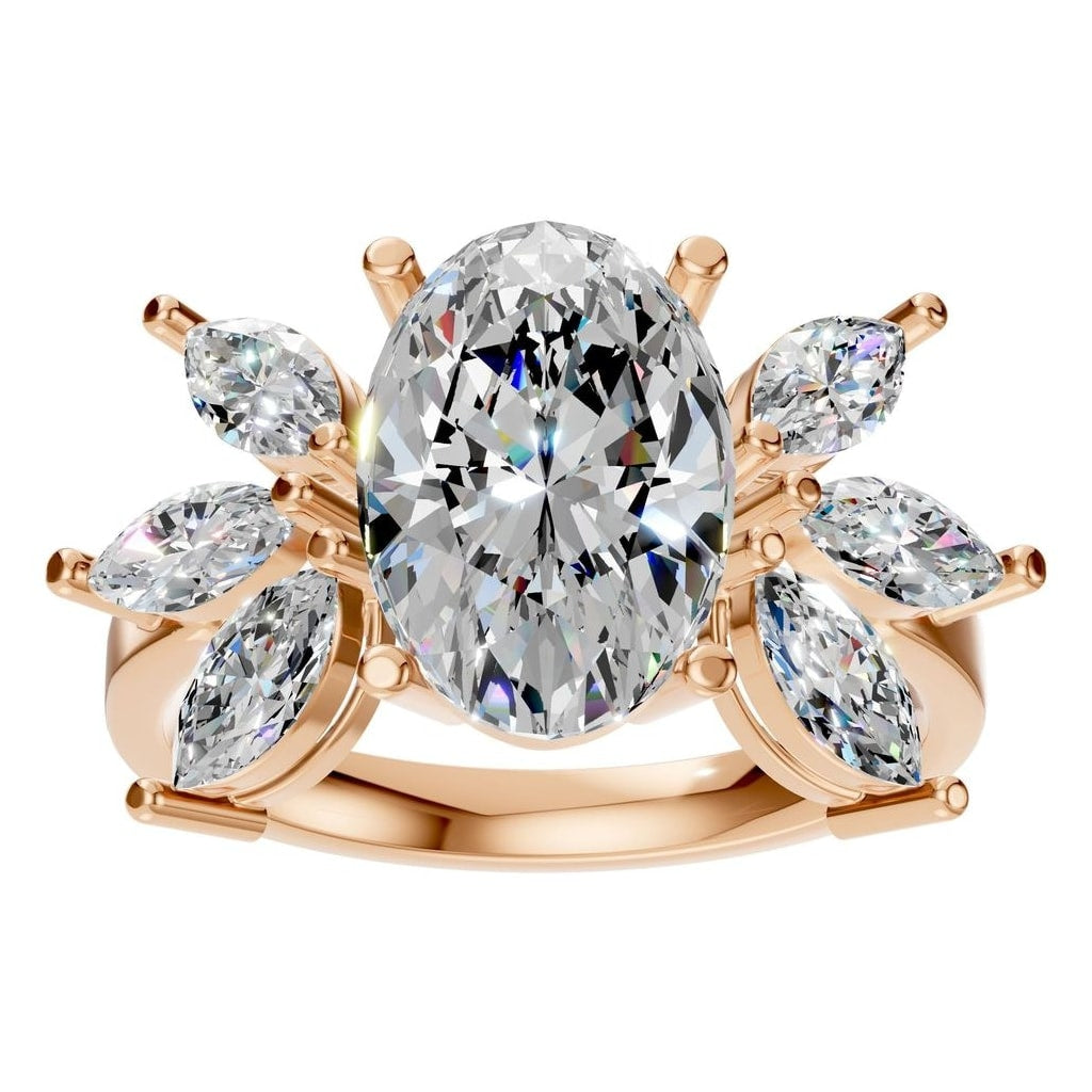 RI-1524 Rose Gold Ring SET - Front View