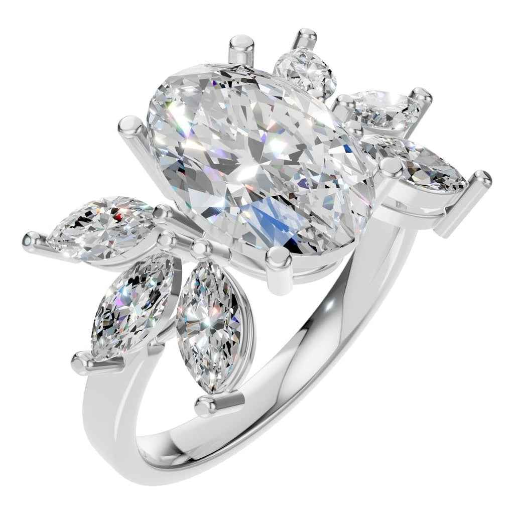 RI-1524 White Gold Ring SET - Main View