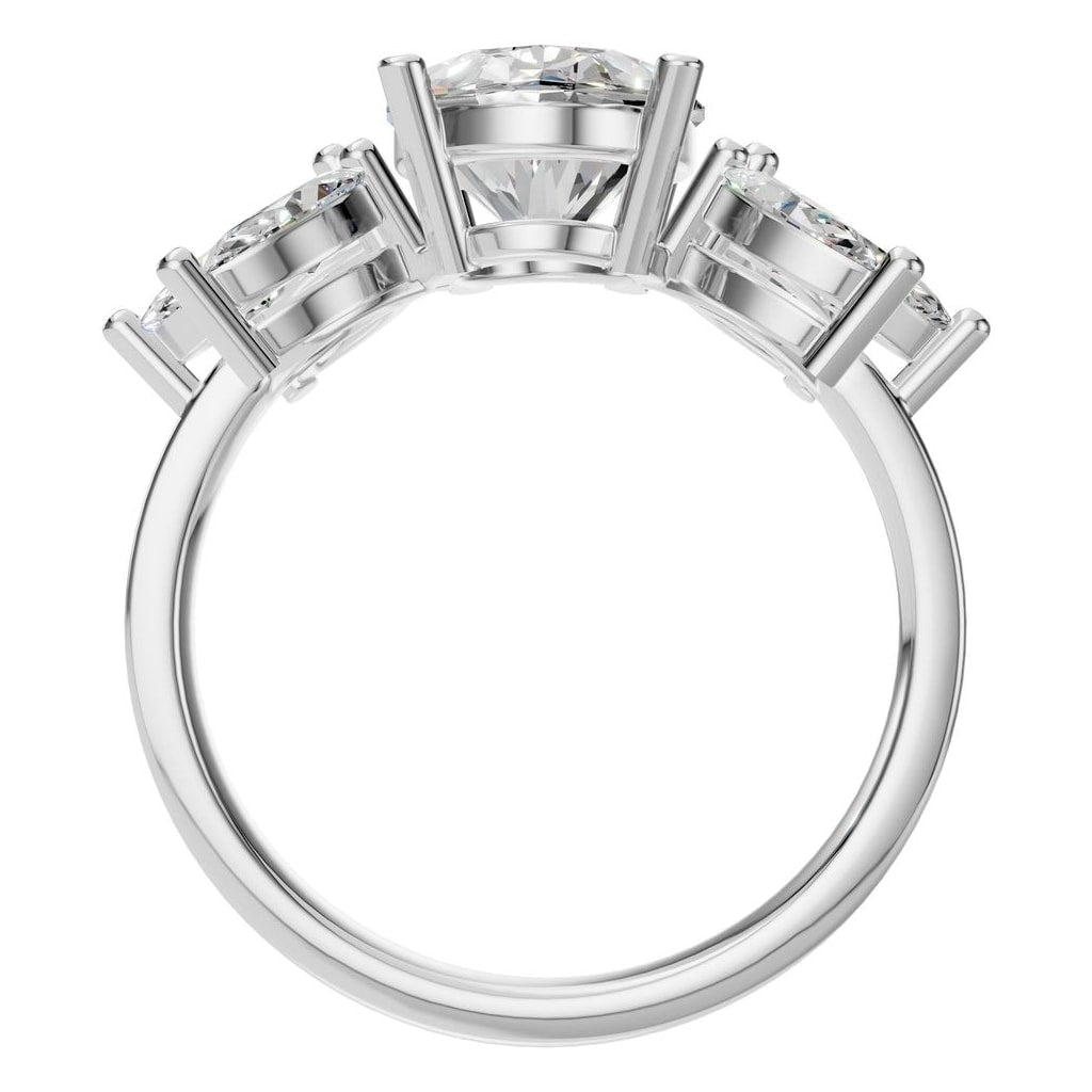 RI-1524 White Gold Ring SET - Top View