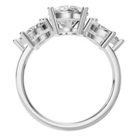 RI-1524 White Gold Ring SET - Top View