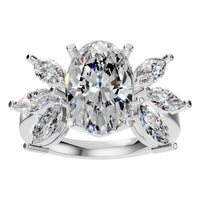 RI-1524 White Gold Ring SET - Front View
