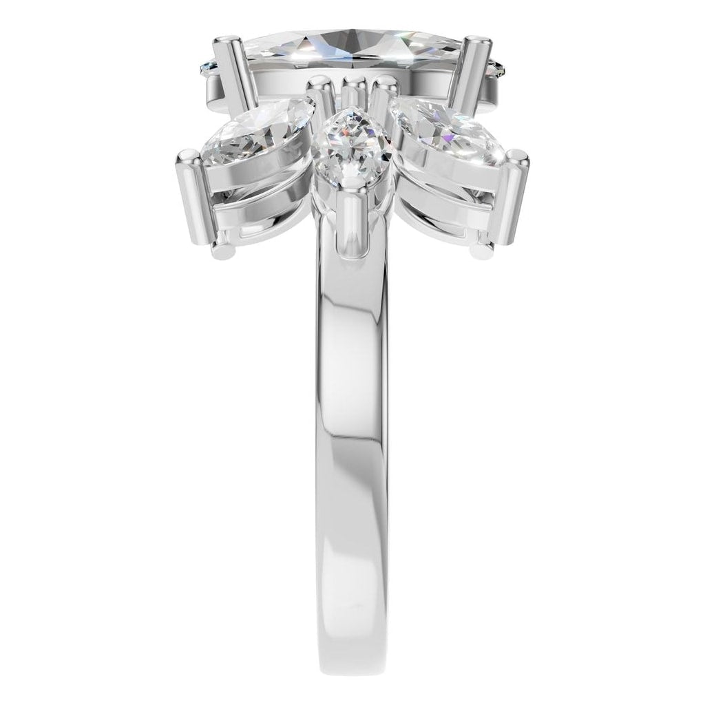 RI-1524 White Gold Ring SET - Side View
