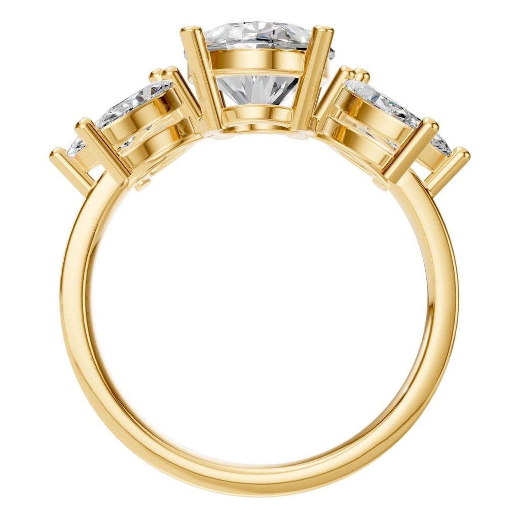 RI-1524 Yellow Gold Ring SET - Top View
