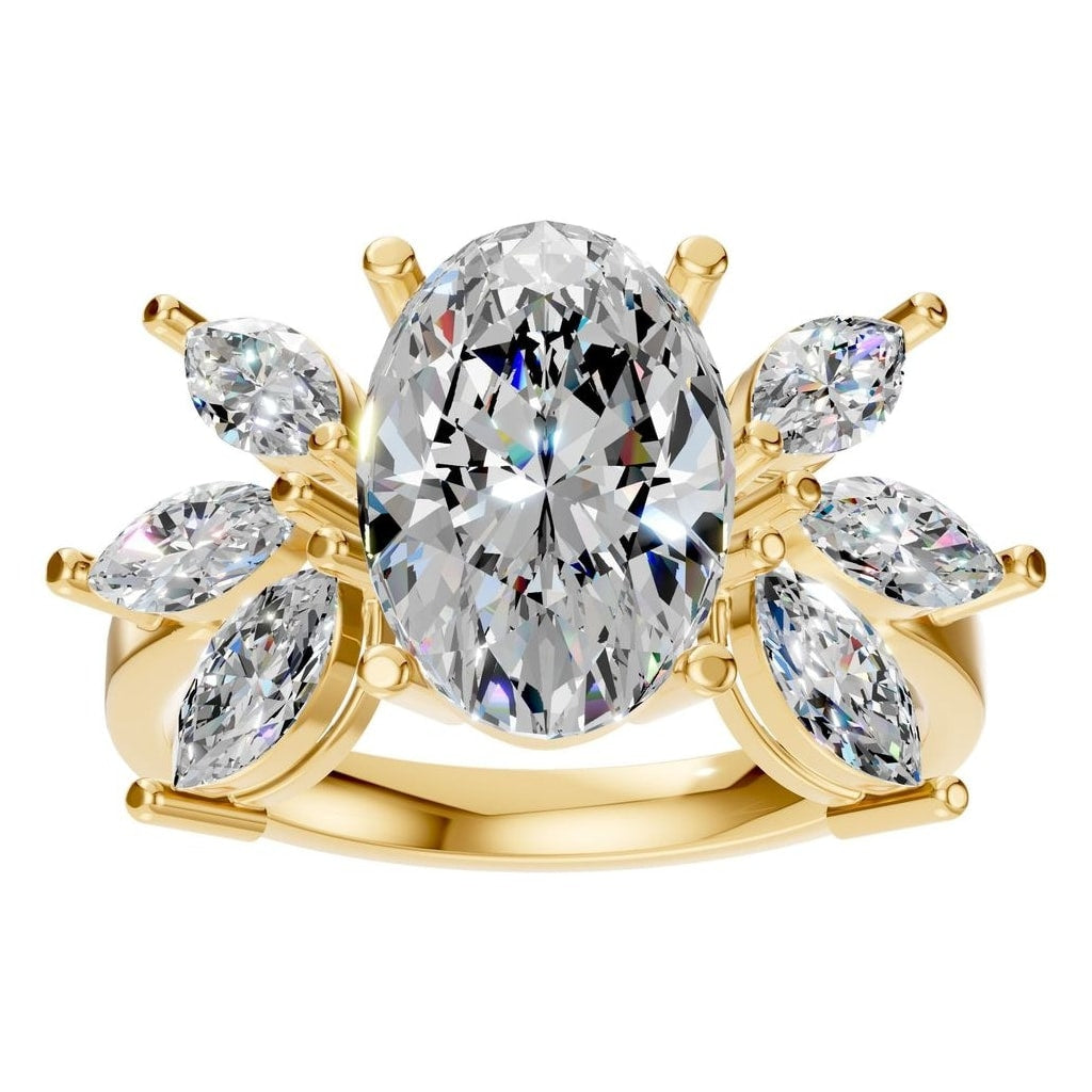 RI-1524 Yellow Gold Ring SET - Front View