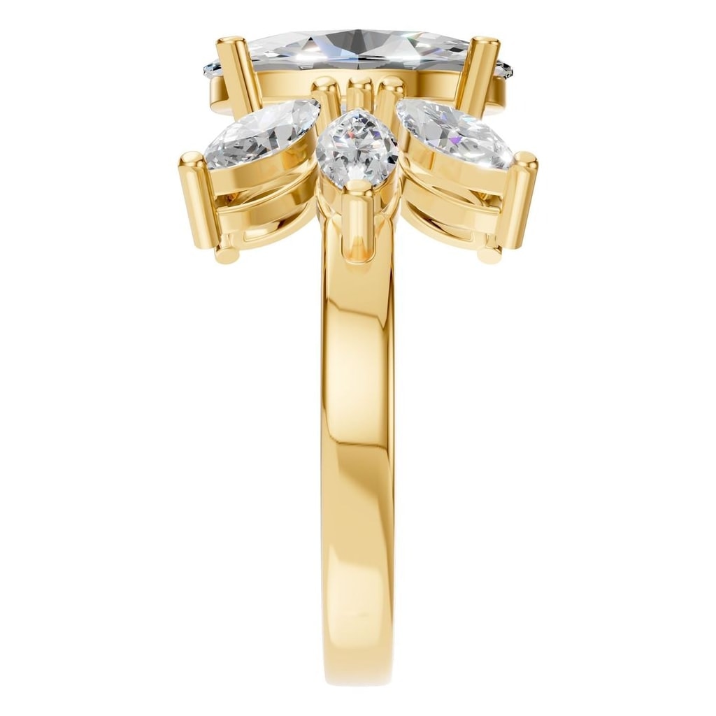 RI-1524 Yellow Gold Ring SET - Side View