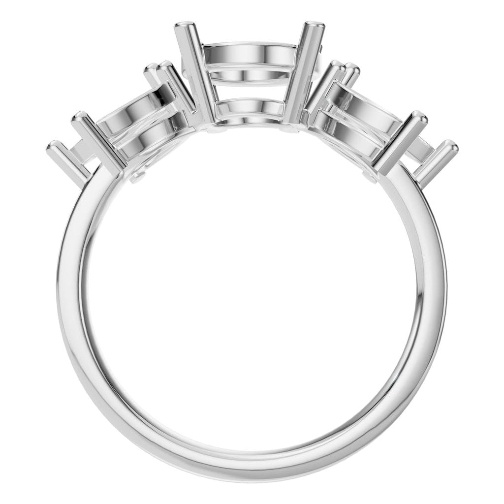 RI-1524 White Gold Ring UNSET - Top View