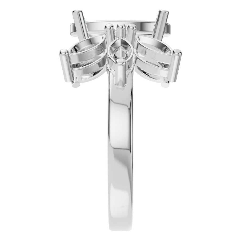 RI-1524 White Gold Ring UNSET - Side View