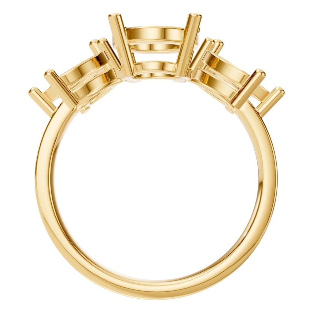 RI-1524 Yellow Gold Ring UNSET - Top View