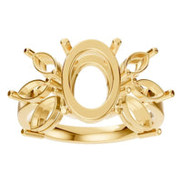 RI-1524 Yellow Gold Ring UNSET - Front View