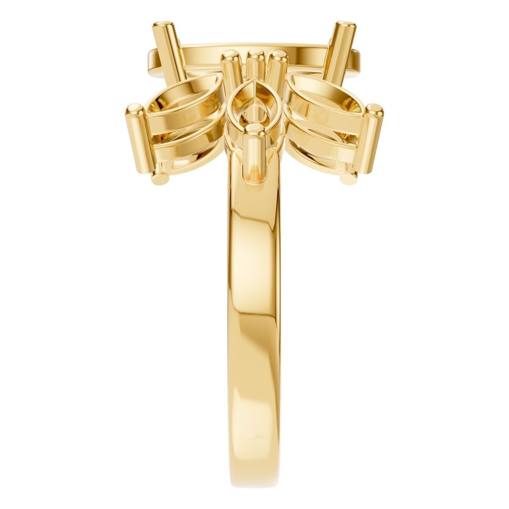 RI-1524 Yellow Gold Ring UNSET - Side View