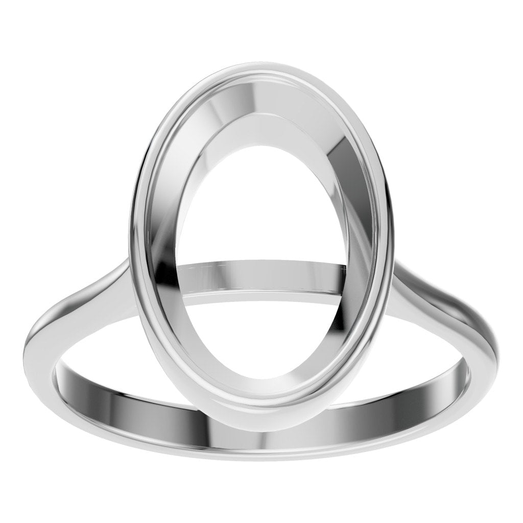 RI-1552 White Gold Ring UNSET - Front View