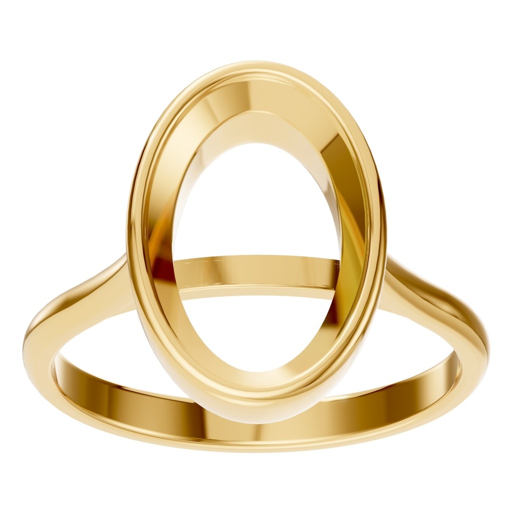 RI-1552 Yellow Gold Ring UNSET - Front View