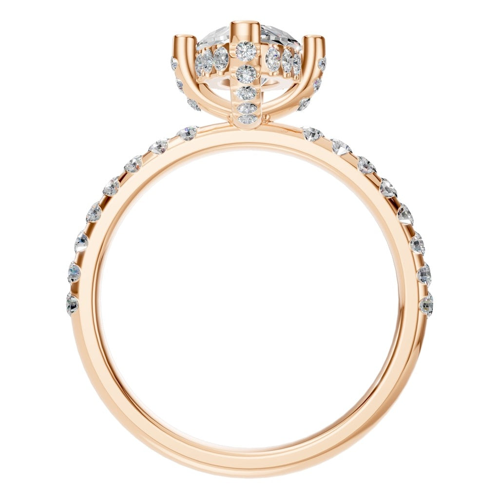 RI-1555 Rose Gold Ring SET - Top View