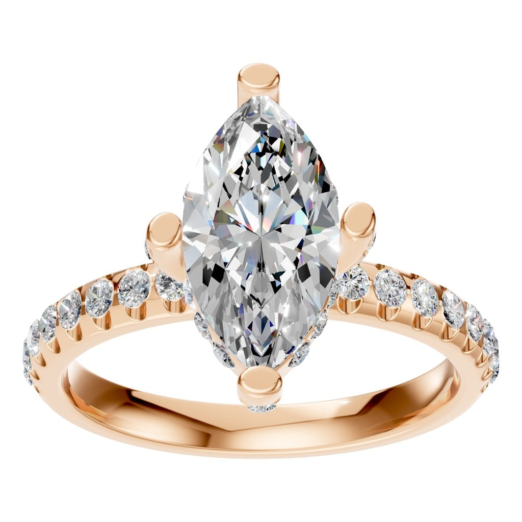 RI-1555 Rose Gold Ring SET - Front View