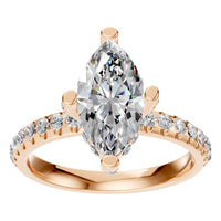 RI-1555 Rose Gold Ring SET - Front View