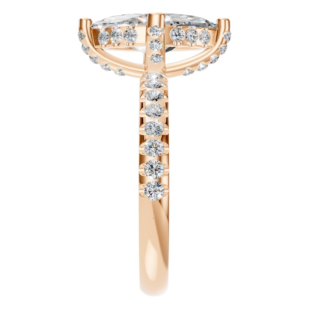 RI-1555 Rose Gold Ring SET - Side View