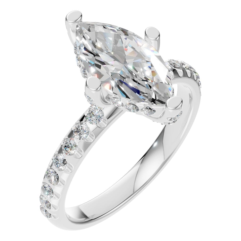 RI-1555 White Gold Ring SET - Main View