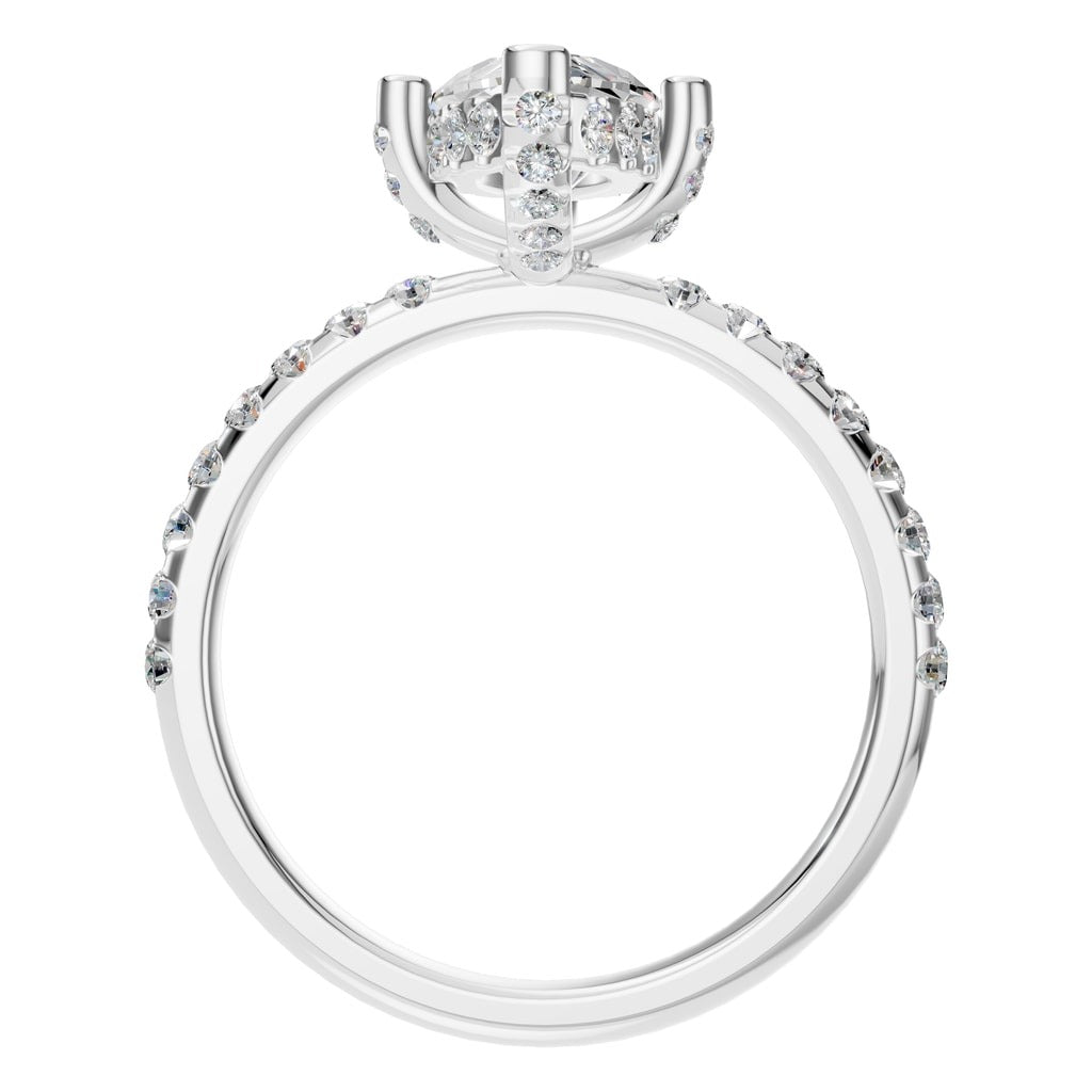 RI-1555 White Gold Ring SET - Top View