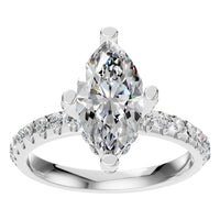RI-1555 White Gold Ring SET - Front View