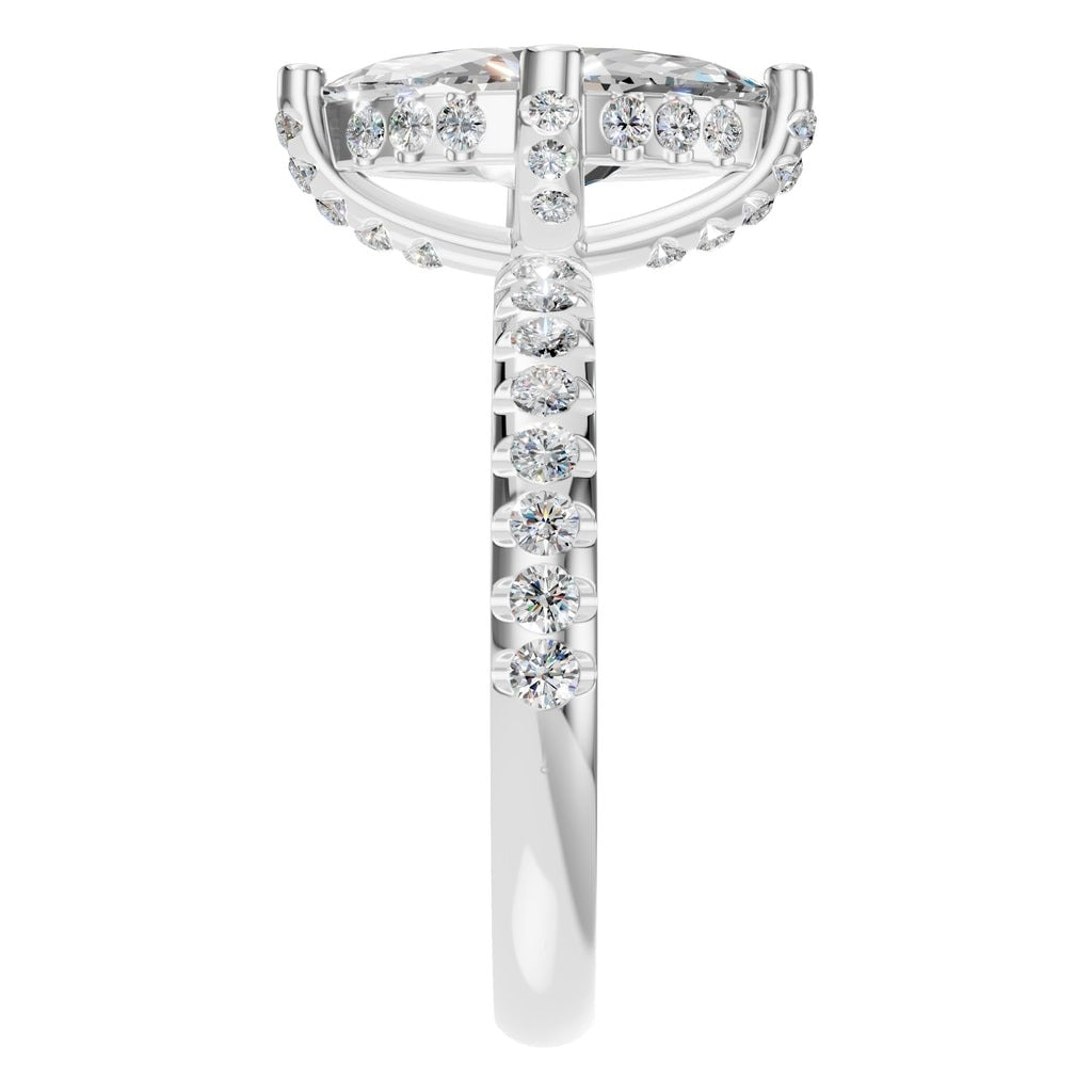 RI-1555 White Gold Ring SET - Side View