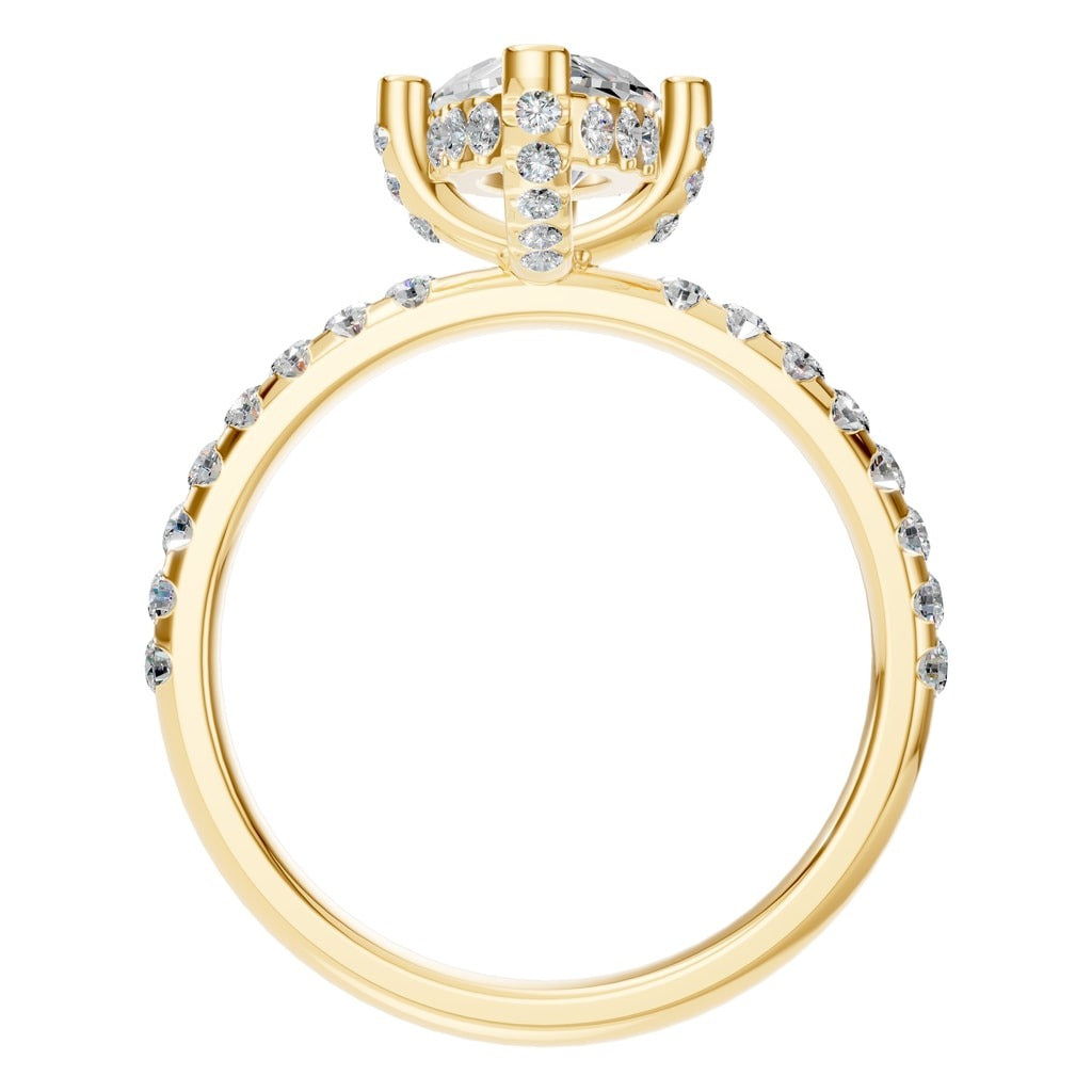 RI-1555 Yellow Gold Ring SET - Top View