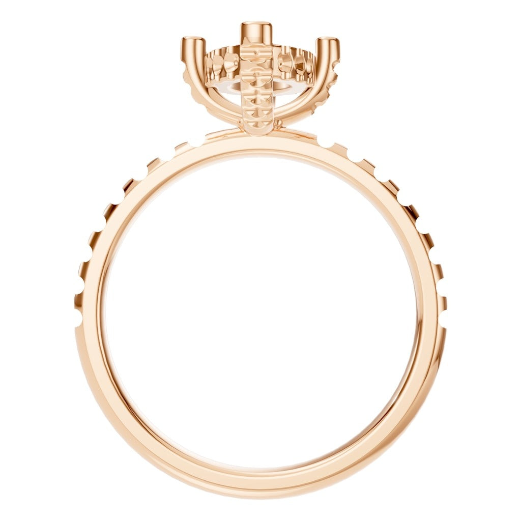 RI-1555 Rose Gold Ring UNSET - Top View