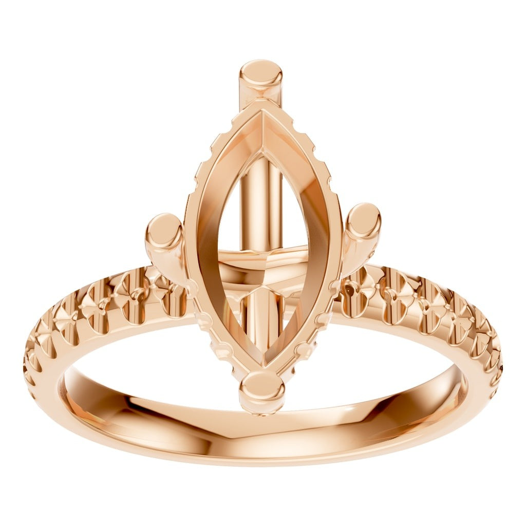 RI-1555 Rose Gold Ring UNSET - Front View