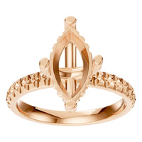 RI-1555 Rose Gold Ring UNSET - Front View
