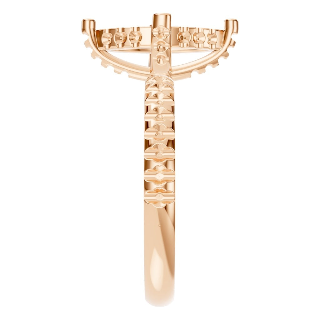 RI-1555 Rose Gold Ring UNSET - Side View