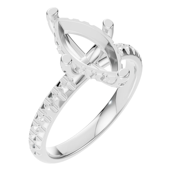 Accented Hidden Halo Ring Mounting - Marquise 11.87x5.97mm