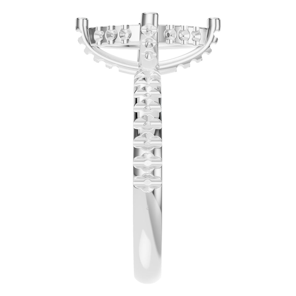 RI-1555 White Gold Ring UNSET - Side View
