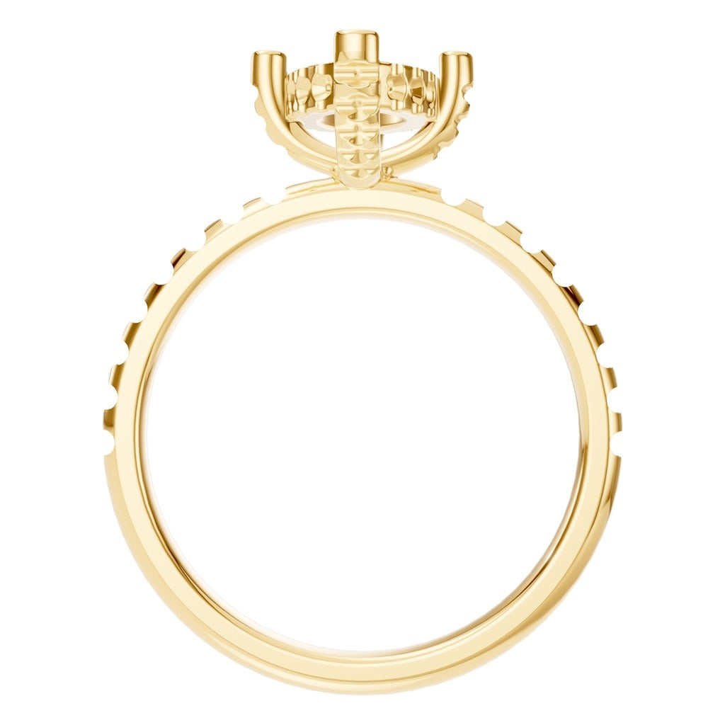 RI-1555 Yellow Gold Ring UNSET - Top View