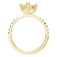 RI-1555 Yellow Gold Ring UNSET - Top View
