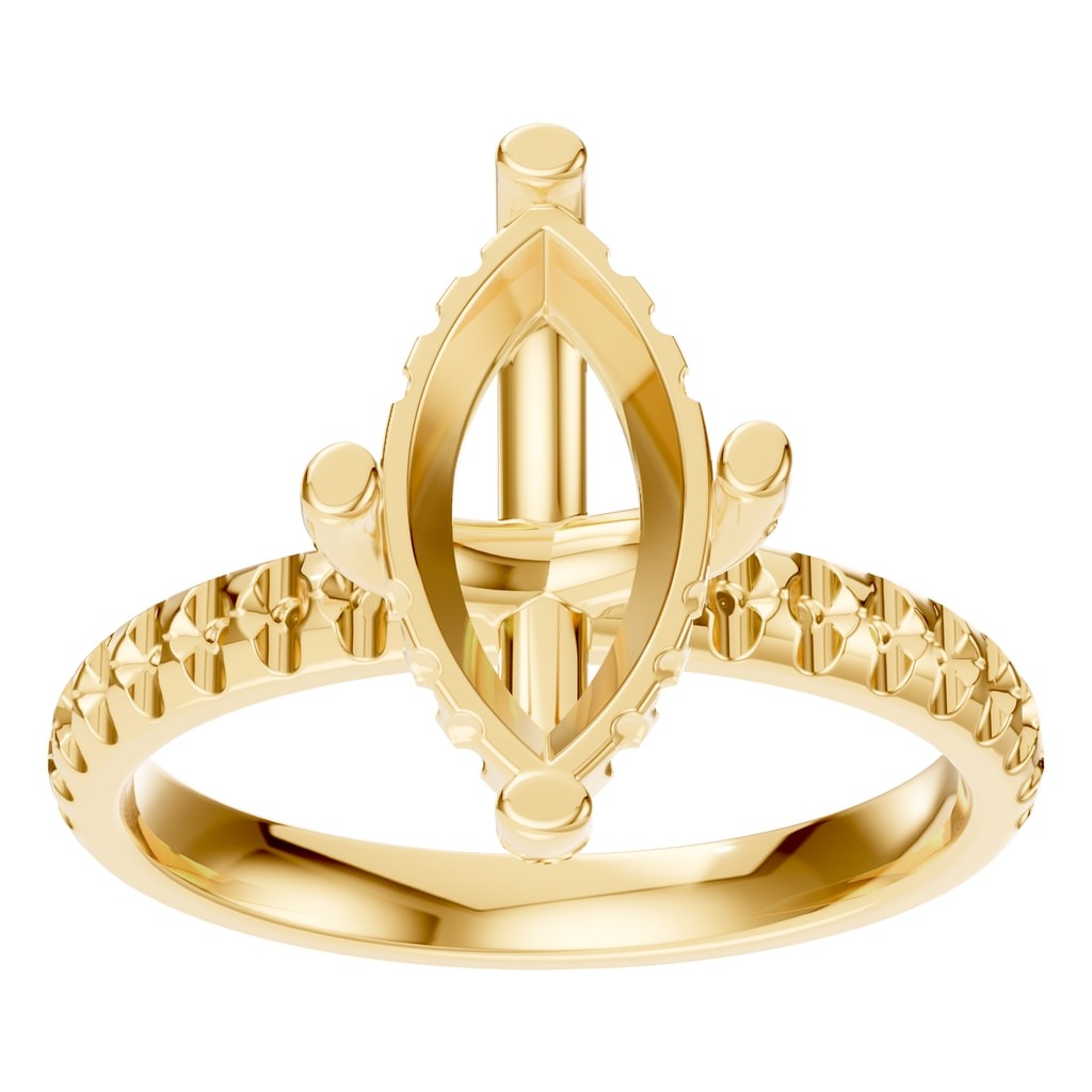 RI-1555 Yellow Gold Ring UNSET - Front View