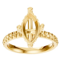 RI-1555 Yellow Gold Ring UNSET - Front View
