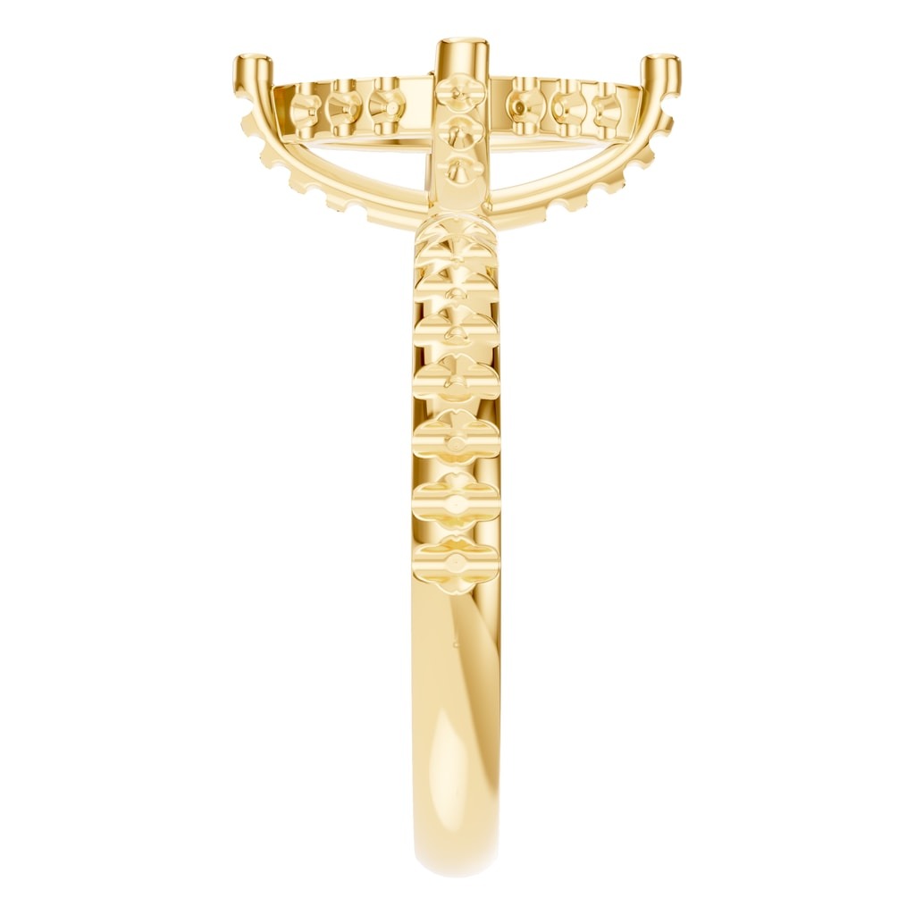 RI-1555 Yellow Gold Ring UNSET - Side View