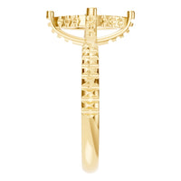 RI-1555 Yellow Gold Ring UNSET - Side View
