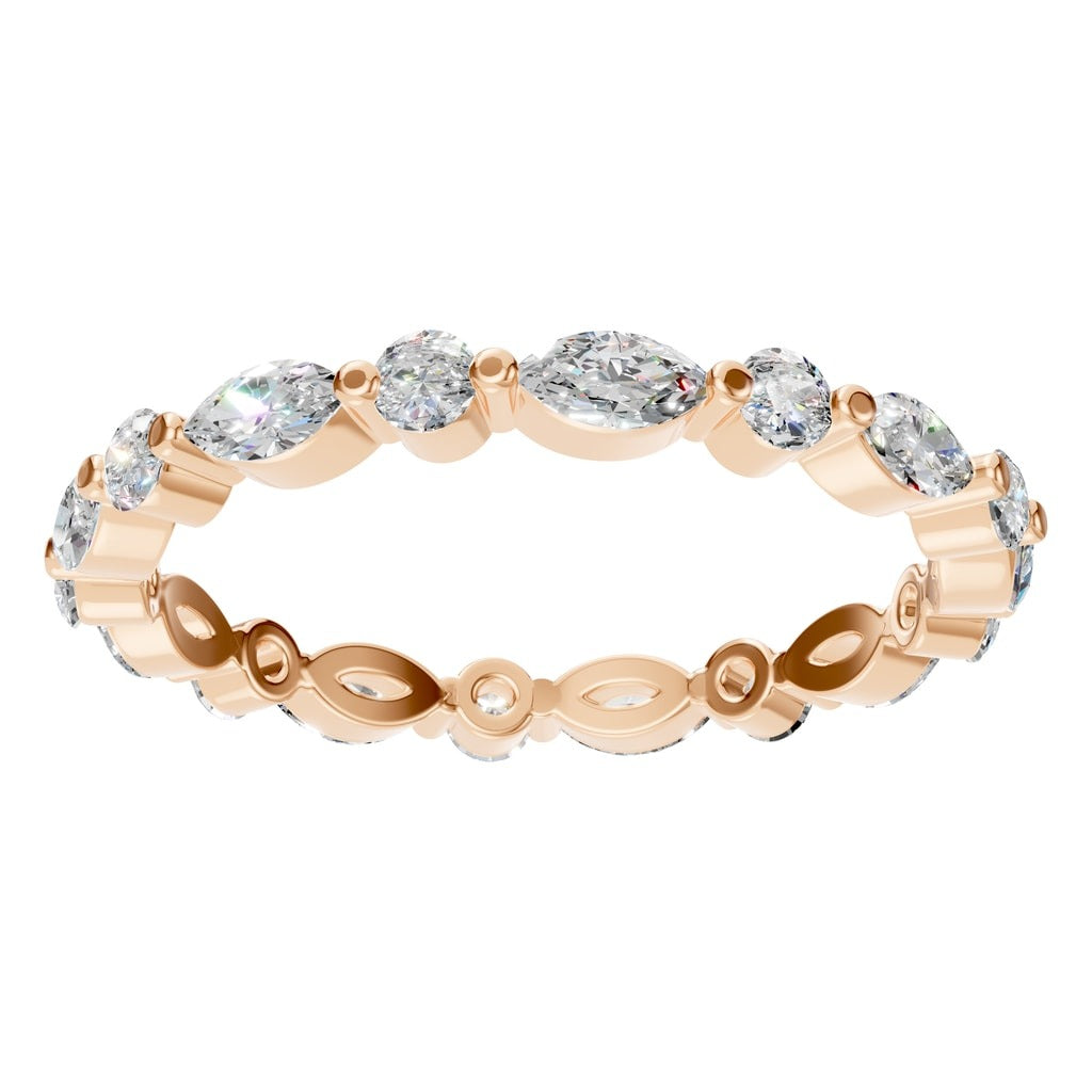 RI-1635 Rose Gold Ring SET - Front View