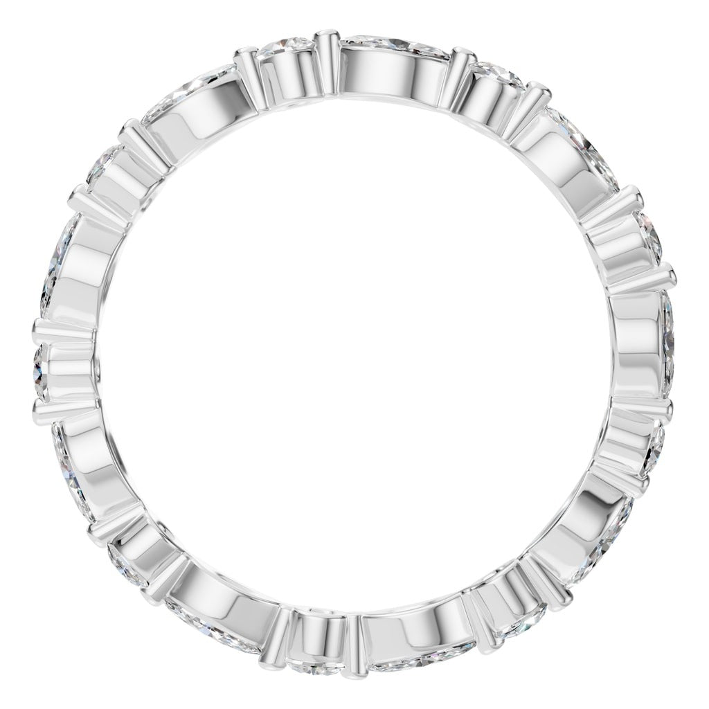 RI-1635 White Gold Ring SET - Top View