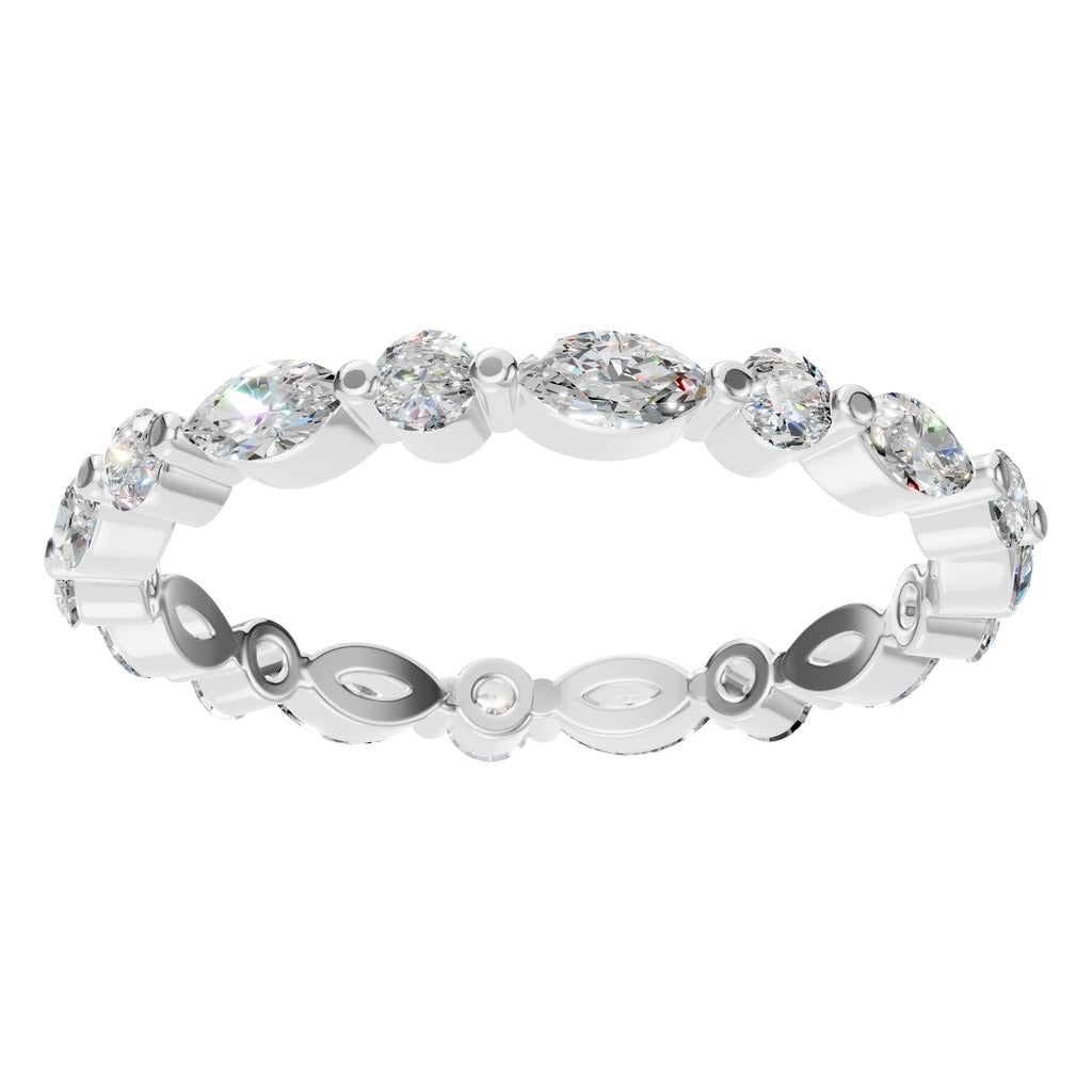 RI-1635 White Gold Ring SET - Front View