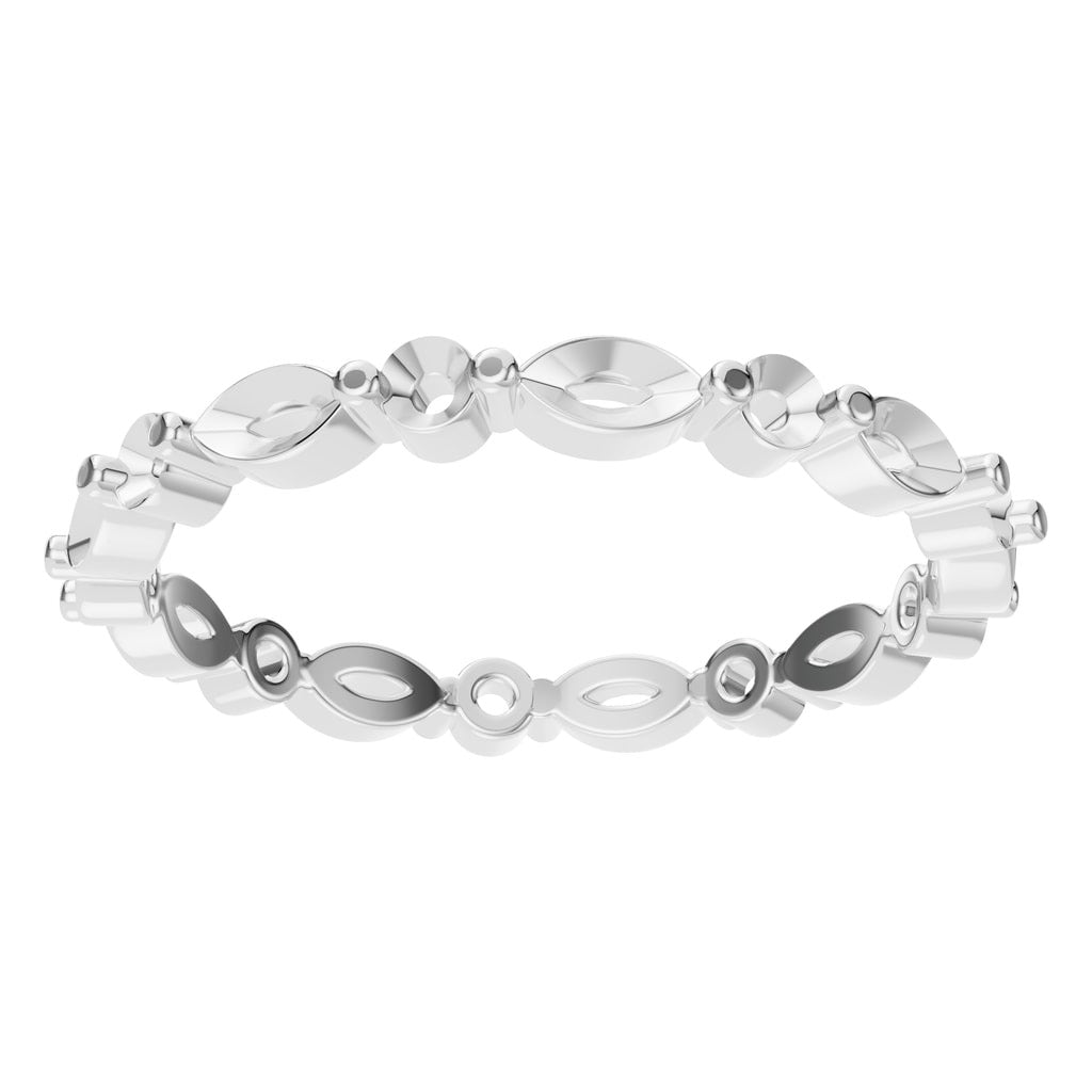 RI-1635 White Gold Ring UNSET - Front View