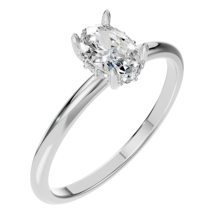 Hidden Halo Ring Mounting - Oval 6x4mm