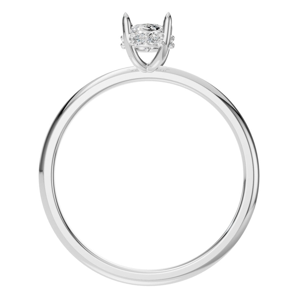 RI-1737 White Gold Ring SET - Top View