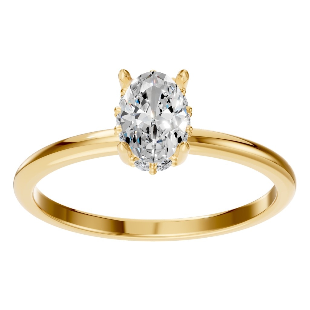 RI-1737 Yellow Gold Ring SET - Front View