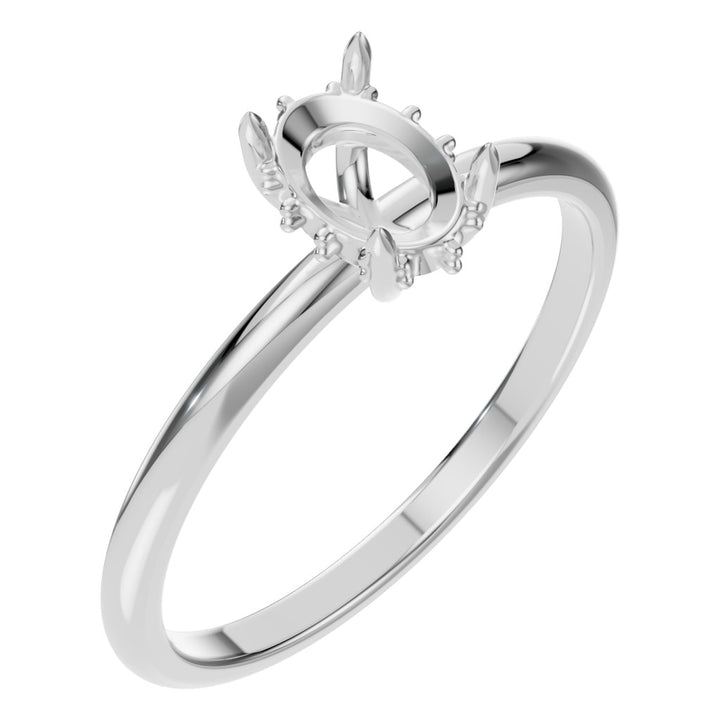 Hidden Halo Ring Mounting - Oval 6x4mm