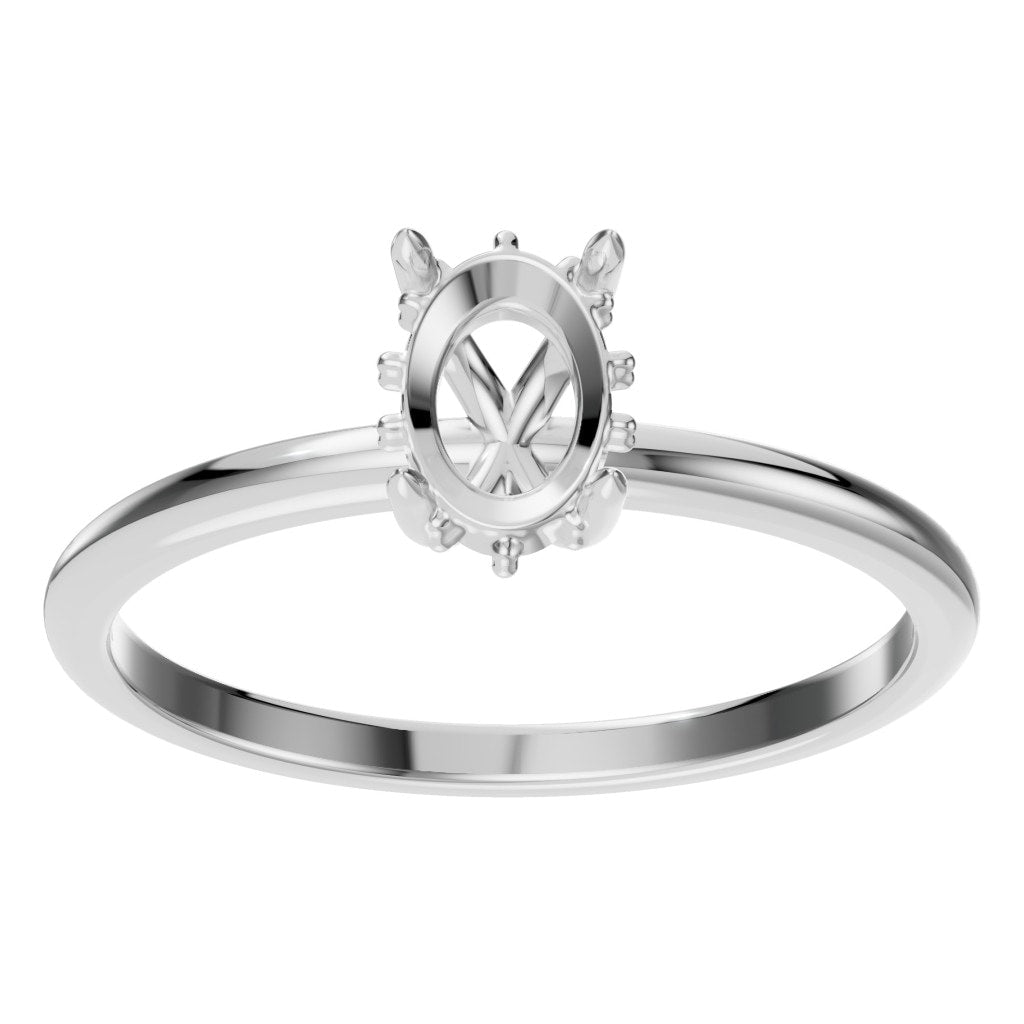RI-1737 White Gold Ring UNSET - Front View